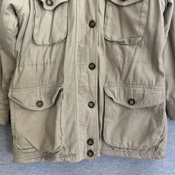 Kings Bay Leather Collared Chore Jacket Womens M Hunting Safari Barn Utility Vtg - Picture 5 of 16